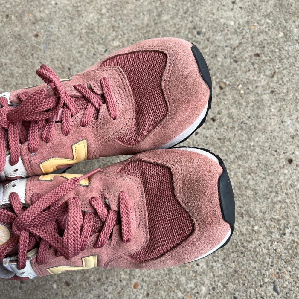 New Balance 574 Rose Yellow Suede Mesh Sneakers WL574HD2 Womens 10 Low Top Shoes - Picture 9 of 9